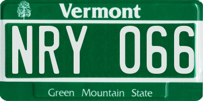 VT license plate NRY066