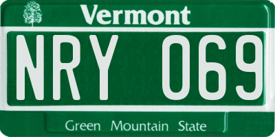 VT license plate NRY069