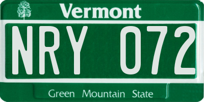 VT license plate NRY072