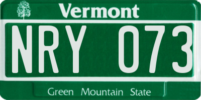 VT license plate NRY073