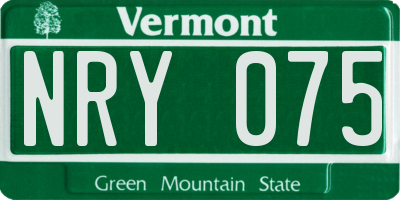 VT license plate NRY075