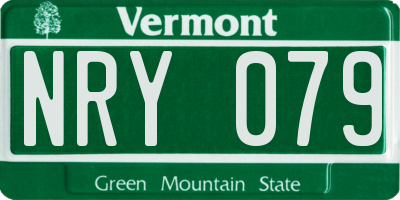 VT license plate NRY079