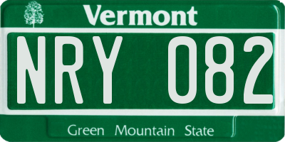 VT license plate NRY082