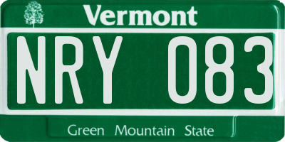 VT license plate NRY083
