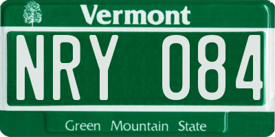 VT license plate NRY084