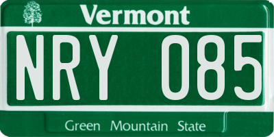 VT license plate NRY085