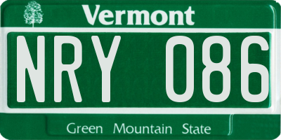 VT license plate NRY086