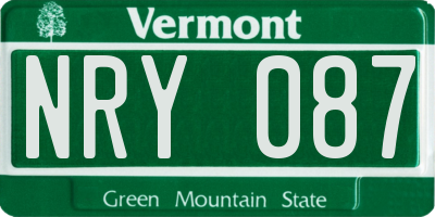 VT license plate NRY087