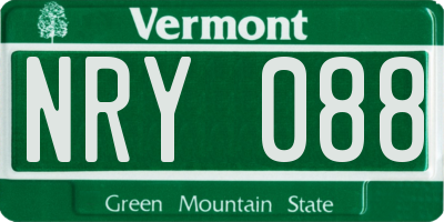 VT license plate NRY088