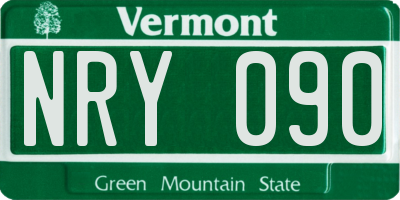 VT license plate NRY090