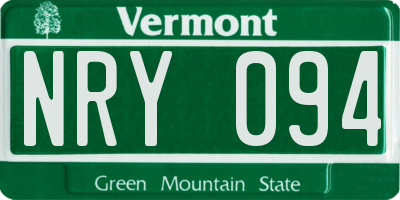 VT license plate NRY094