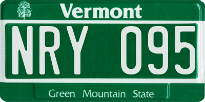 VT license plate NRY095