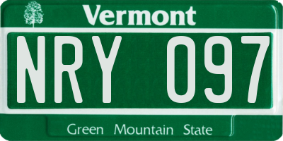 VT license plate NRY097
