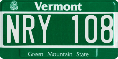 VT license plate NRY108