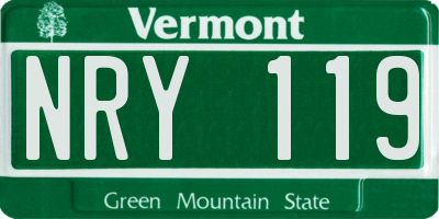 VT license plate NRY119