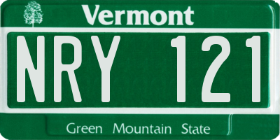VT license plate NRY121