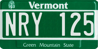 VT license plate NRY125