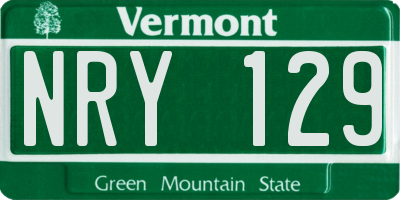 VT license plate NRY129