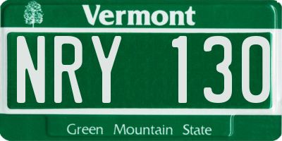VT license plate NRY130