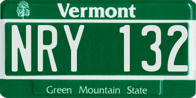 VT license plate NRY132