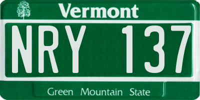 VT license plate NRY137