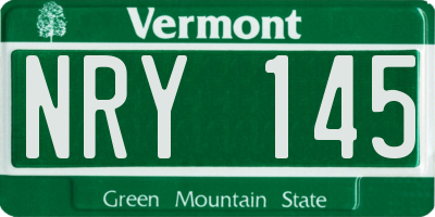 VT license plate NRY145
