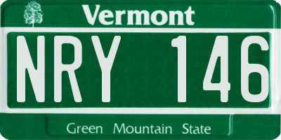 VT license plate NRY146