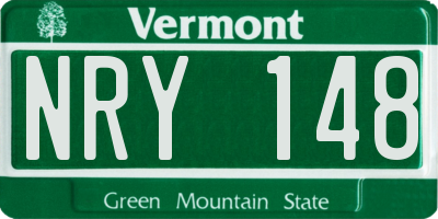 VT license plate NRY148