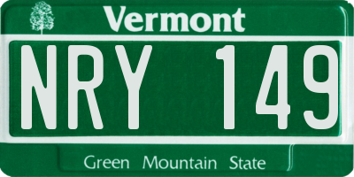 VT license plate NRY149