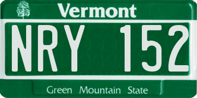 VT license plate NRY152