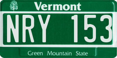 VT license plate NRY153
