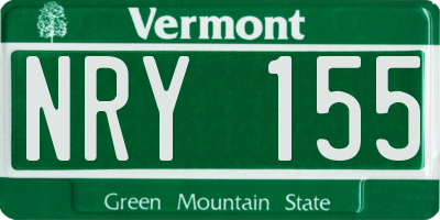 VT license plate NRY155