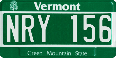VT license plate NRY156