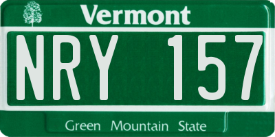 VT license plate NRY157