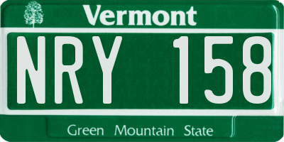 VT license plate NRY158