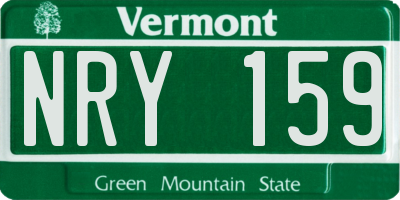 VT license plate NRY159