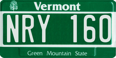 VT license plate NRY160