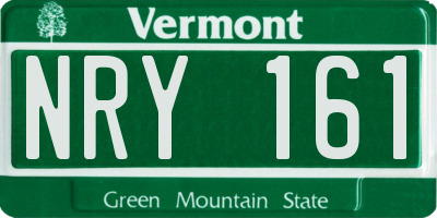 VT license plate NRY161