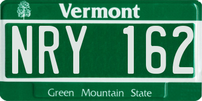 VT license plate NRY162