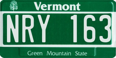 VT license plate NRY163