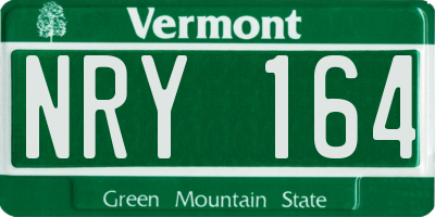 VT license plate NRY164