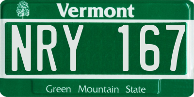 VT license plate NRY167