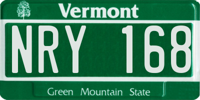 VT license plate NRY168