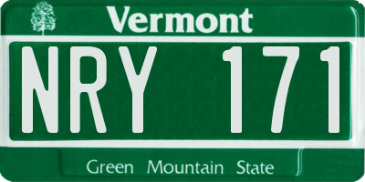 VT license plate NRY171