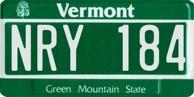 VT license plate NRY184