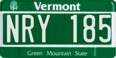 VT license plate NRY185