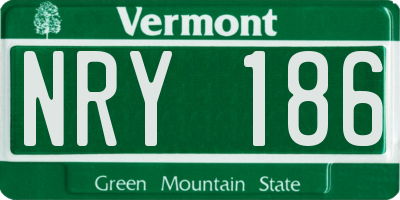 VT license plate NRY186