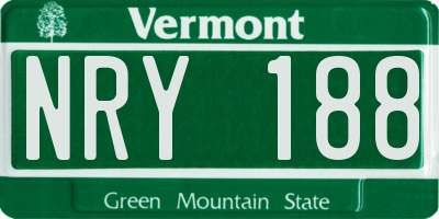VT license plate NRY188