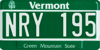 VT license plate NRY195