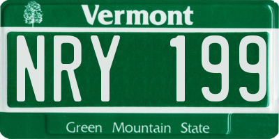 VT license plate NRY199